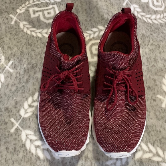 Hey Dude Shoes Hey Dude Tennis Shoes Size 8 Burgundy In Color Lightly Worn Poshmark